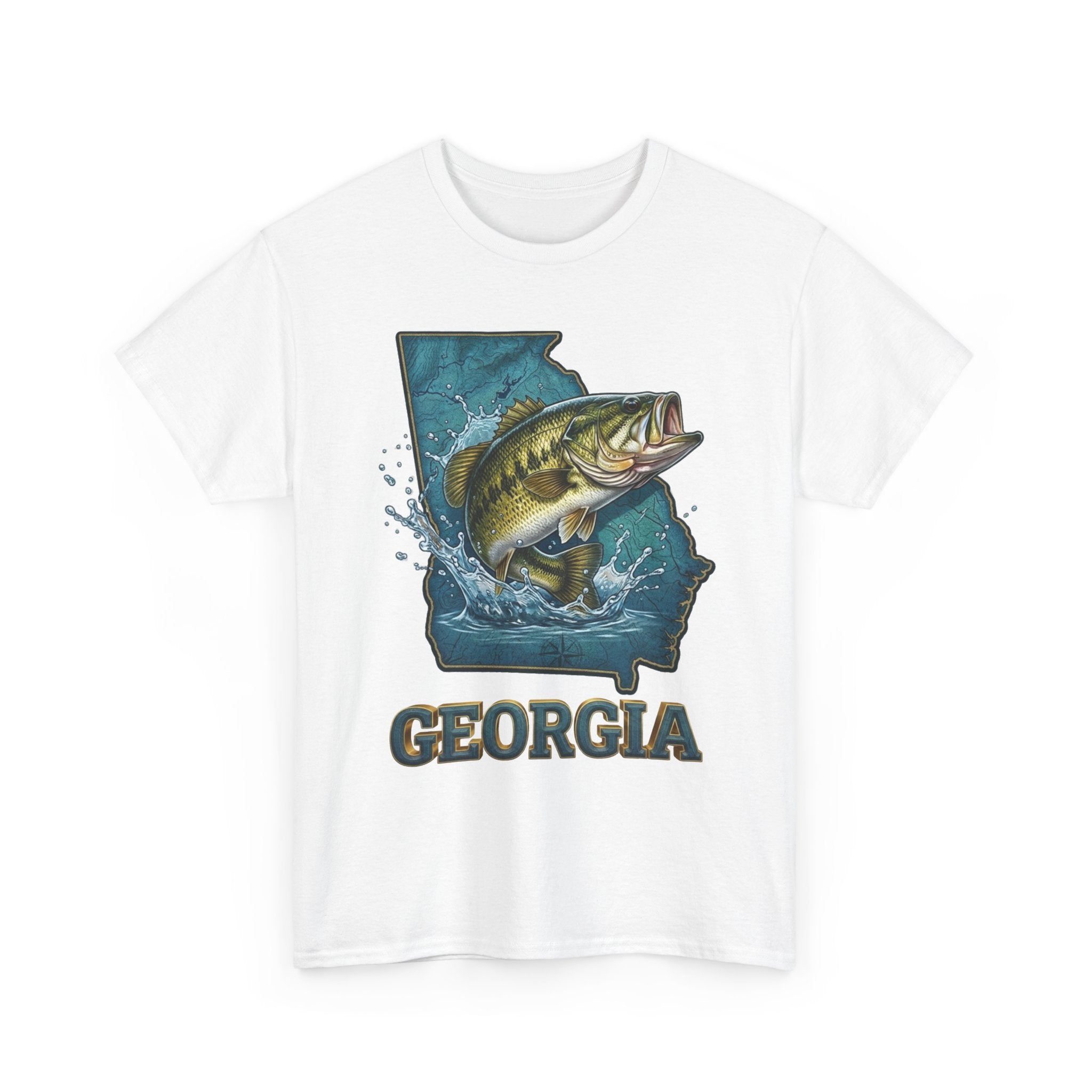 Georgia Bass Fishing T-Shirt – State Map Largemouth Bass Graphic Tee
