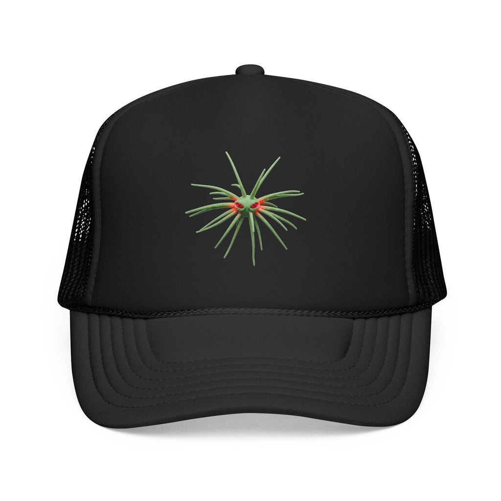 Spider Plant Embroidered Trucker Hat — Minimalist Plant Lover Foam Cap