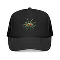 Spider Plant Embroidered Trucker Hat — Minimalist Plant Lover Foam Cap