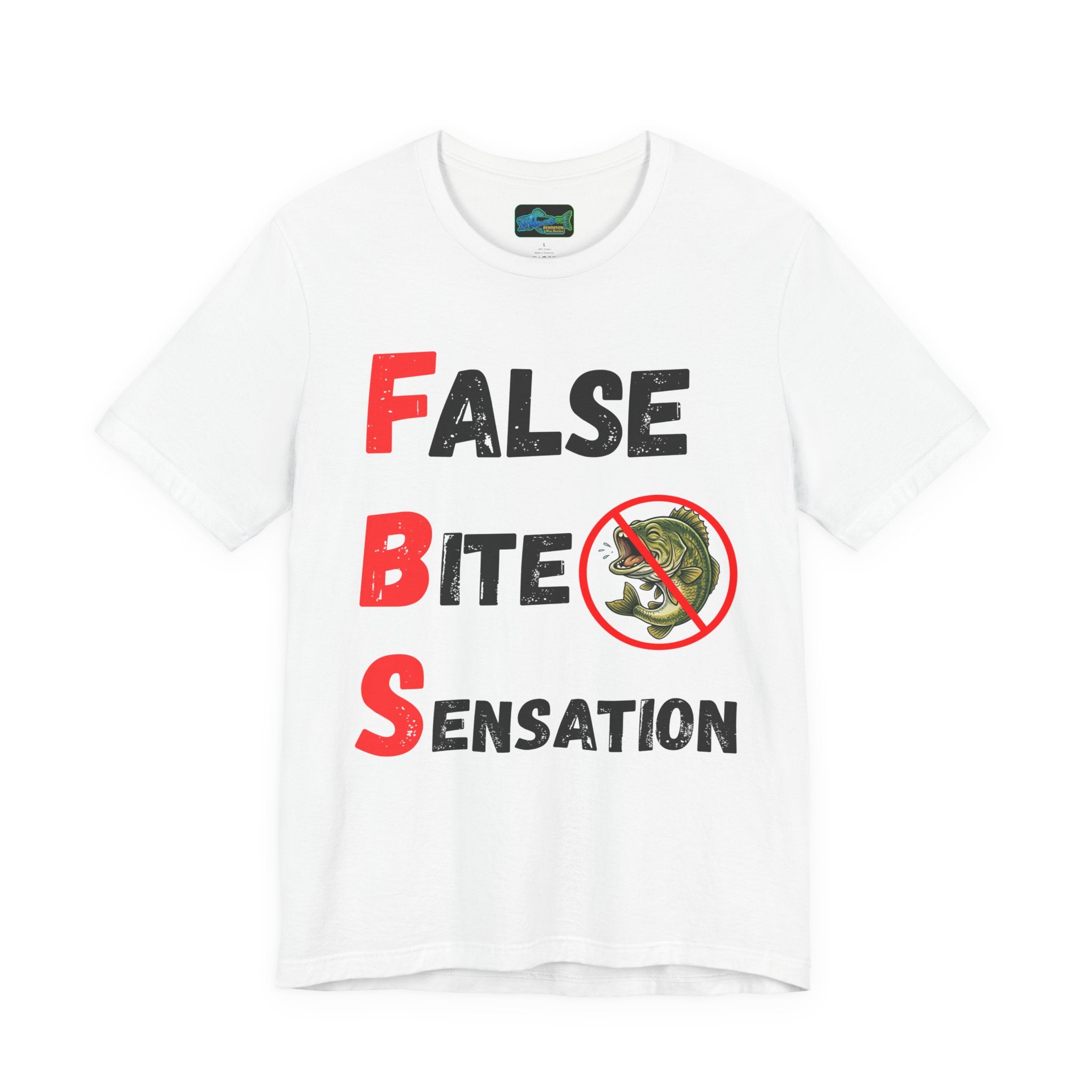 T-Shirt — "False Bite Sensation" Fishing Humor Tee (Anti-Bass Design)