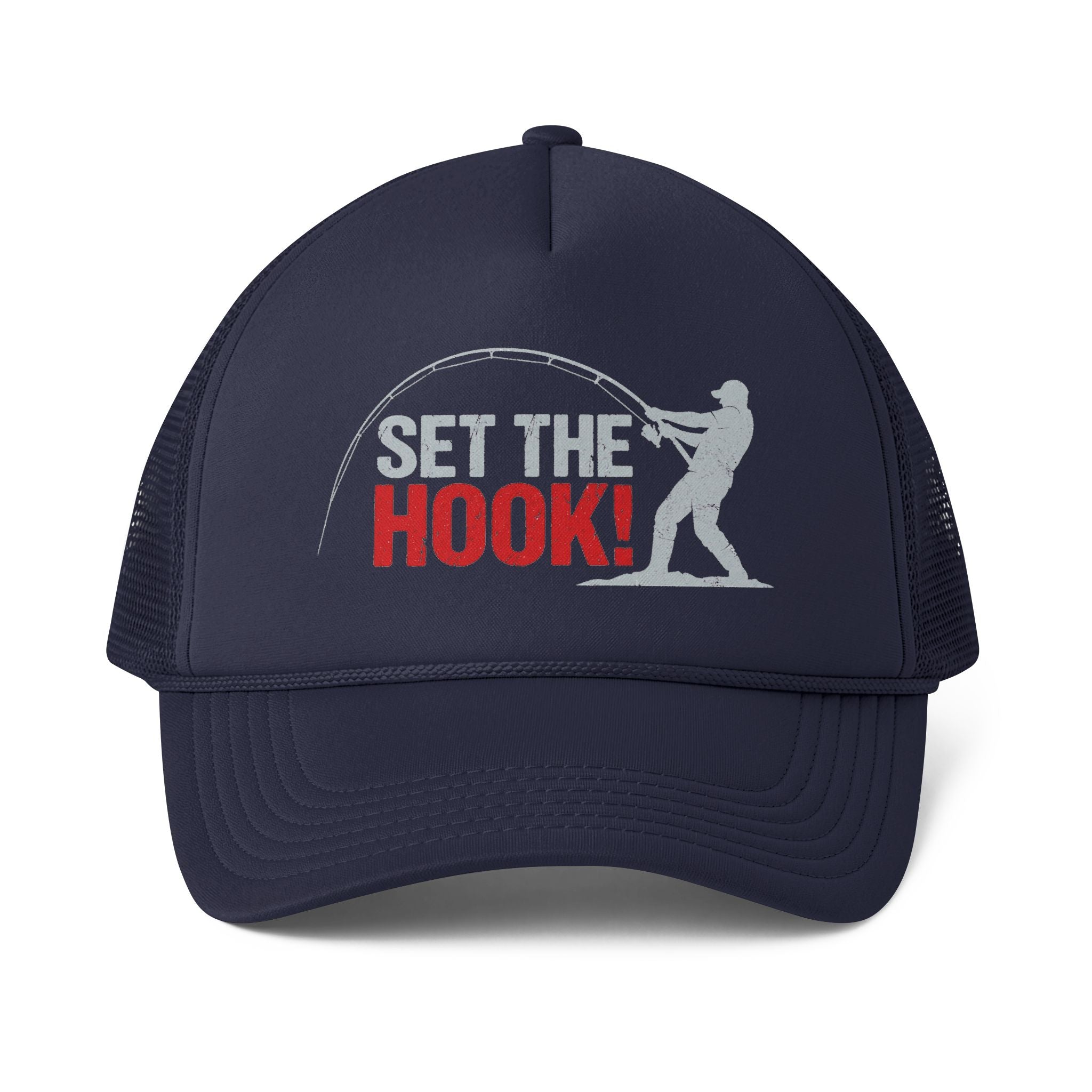 Fishing Trucker Cap — "Set the Hook!" Mesh-Back Hat for Anglers