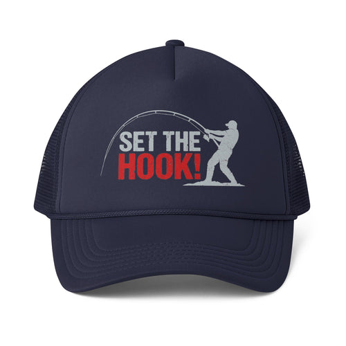 Fishing Trucker Cap — "Set the Hook!" Mesh-Back Hat for Anglers