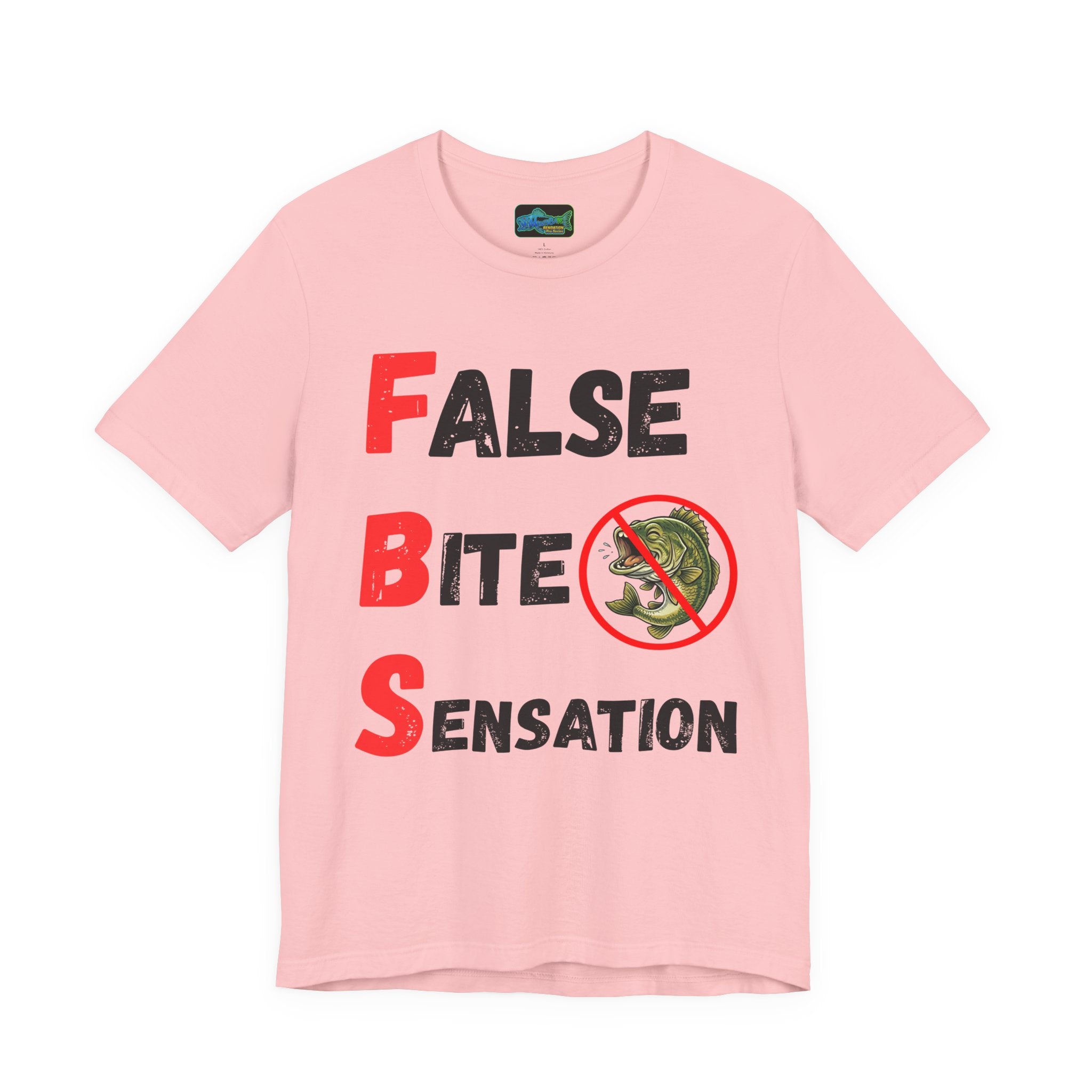 T-Shirt — "False Bite Sensation" Fishing Humor Tee (Anti-Bass Design)