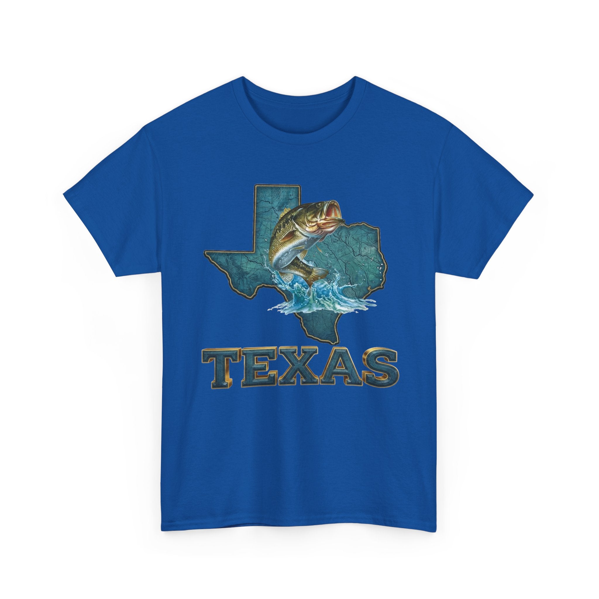 Texas Fishing T‑Shirt — Bass State Outline Graphic Tee