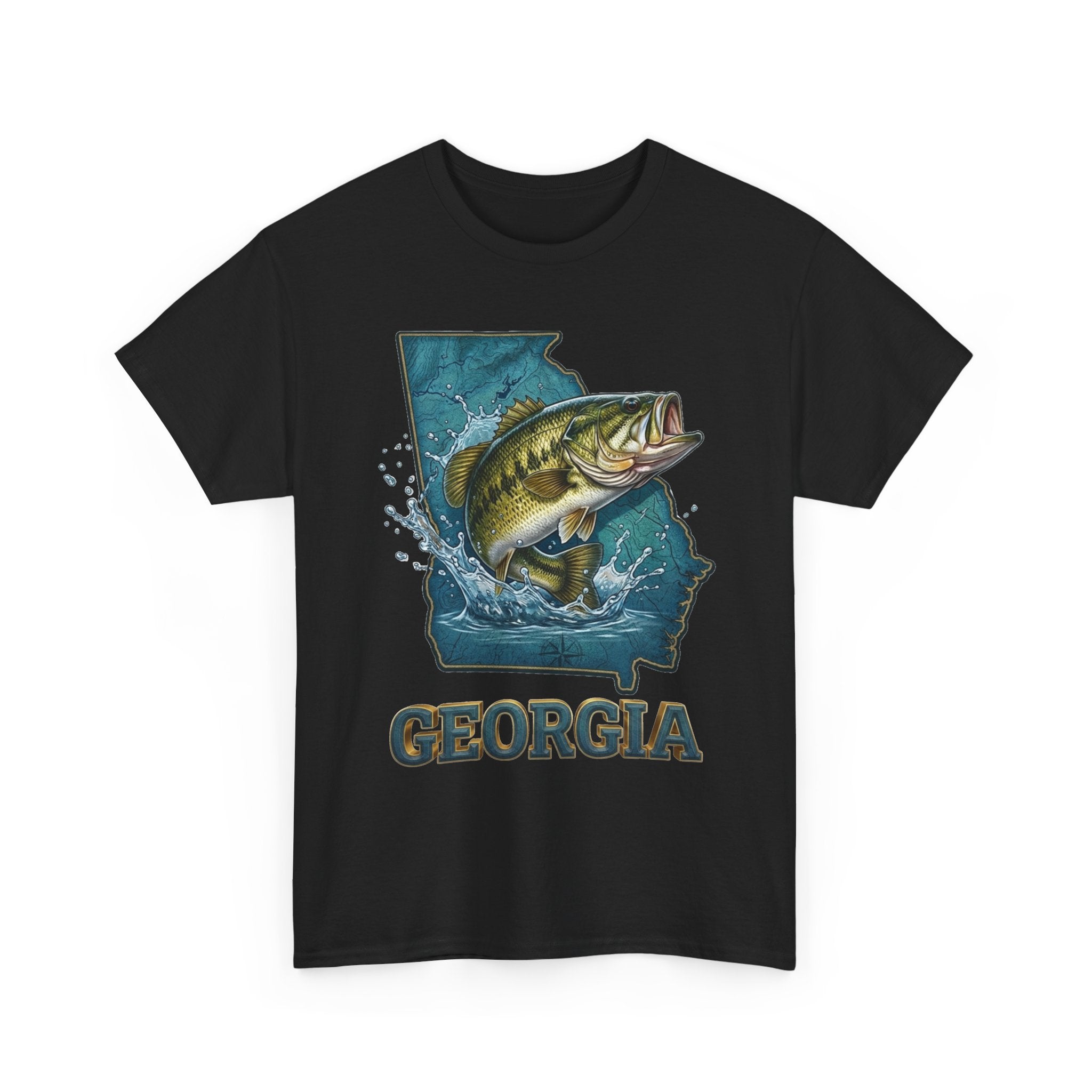 Georgia Bass Fishing T-Shirt – State Map Largemouth Bass Graphic Tee