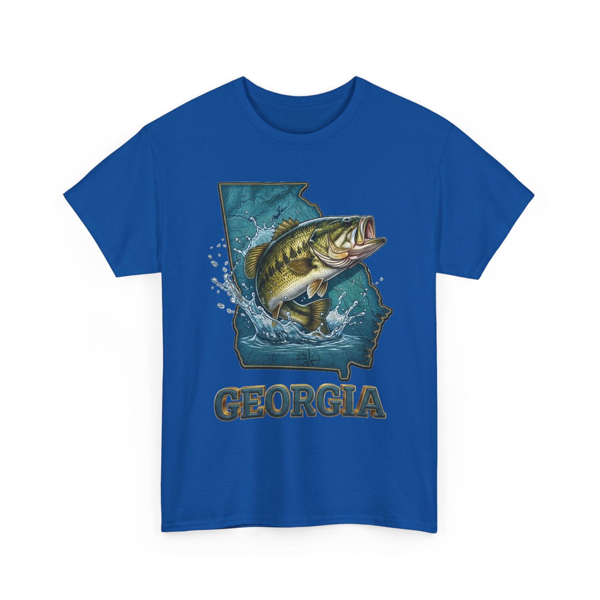 Georgia Bass Fishing T-Shirt – State Map Largemouth Bass Graphic Tee