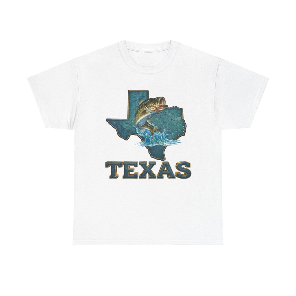 Texas Fishing T‑Shirt — Bass State Outline Graphic Tee