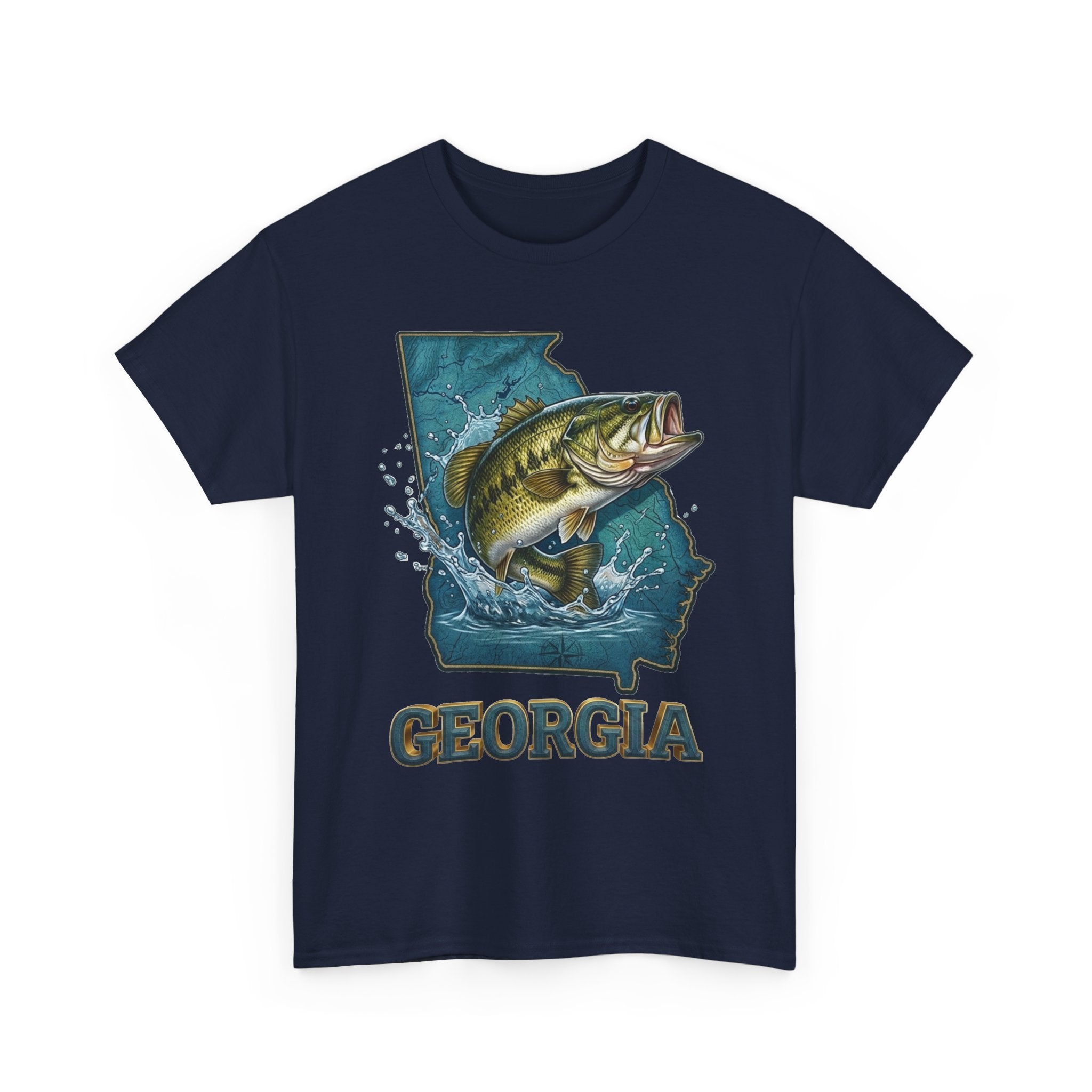Georgia Bass Fishing T-Shirt – State Map Largemouth Bass Graphic Tee
