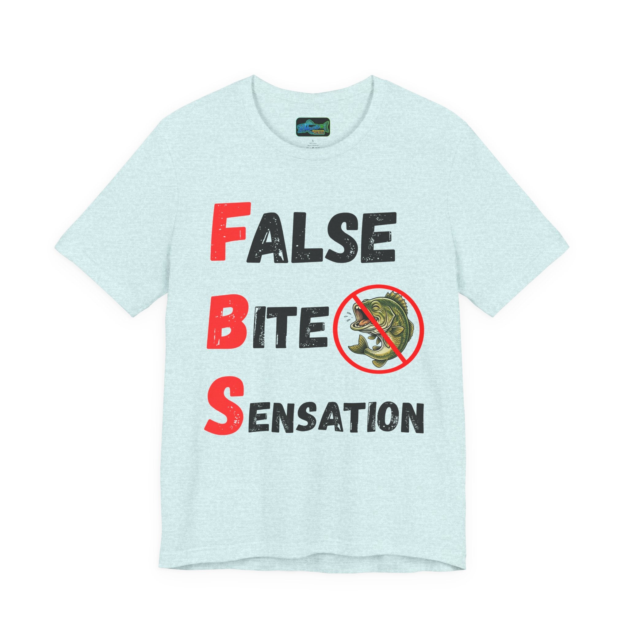T-Shirt — "False Bite Sensation" Fishing Humor Tee (Anti-Bass Design)