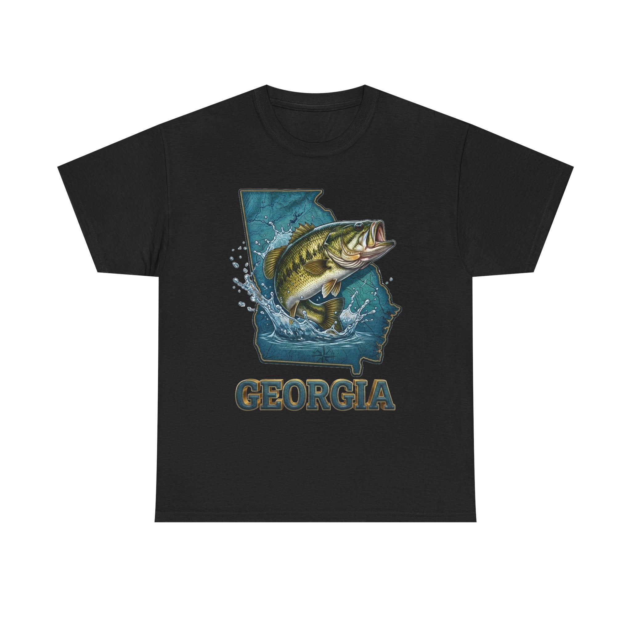 Georgia Bass Fishing T-Shirt – State Map Largemouth Bass Graphic Tee