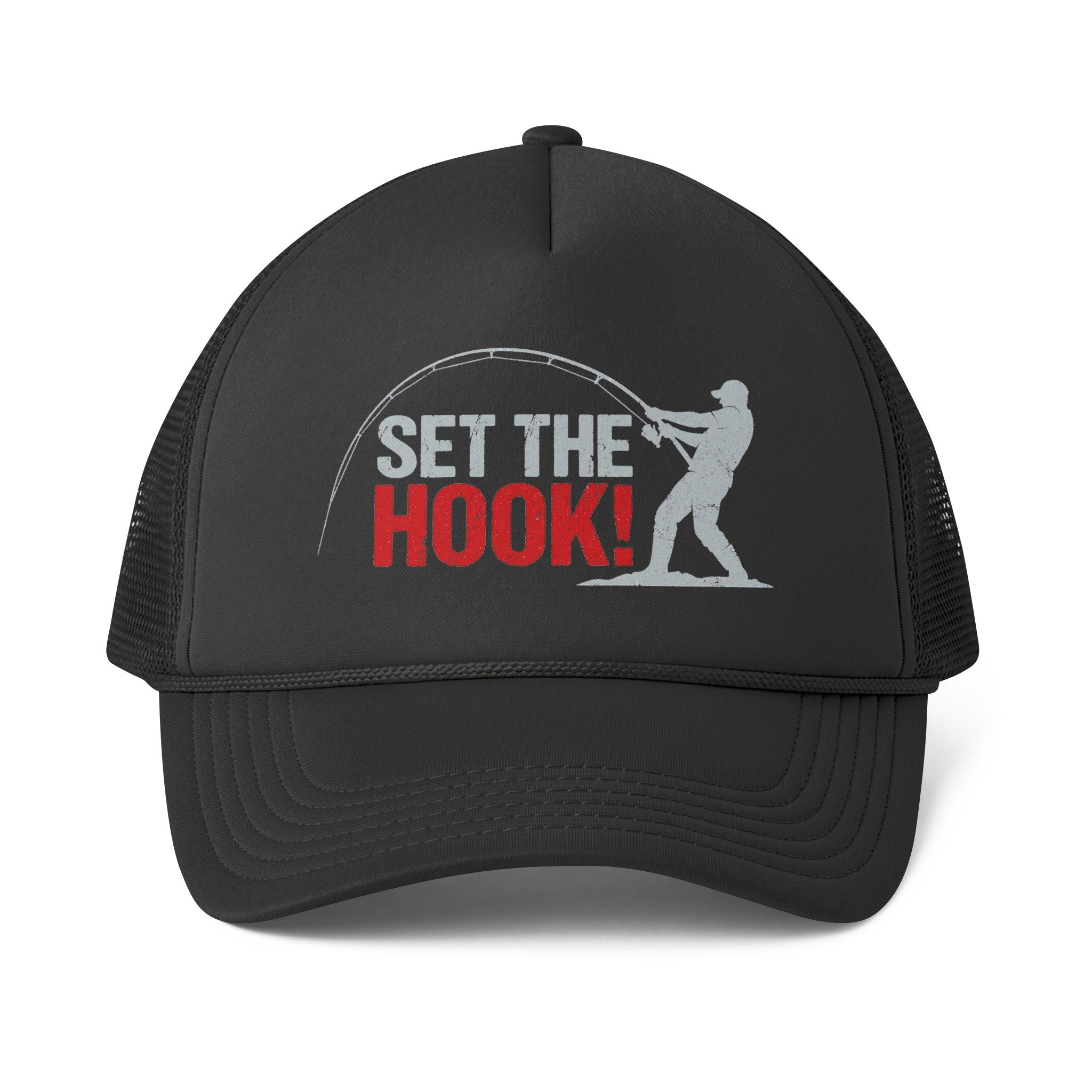 Fishing Trucker Cap — "Set the Hook!" Mesh-Back Hat for Anglers