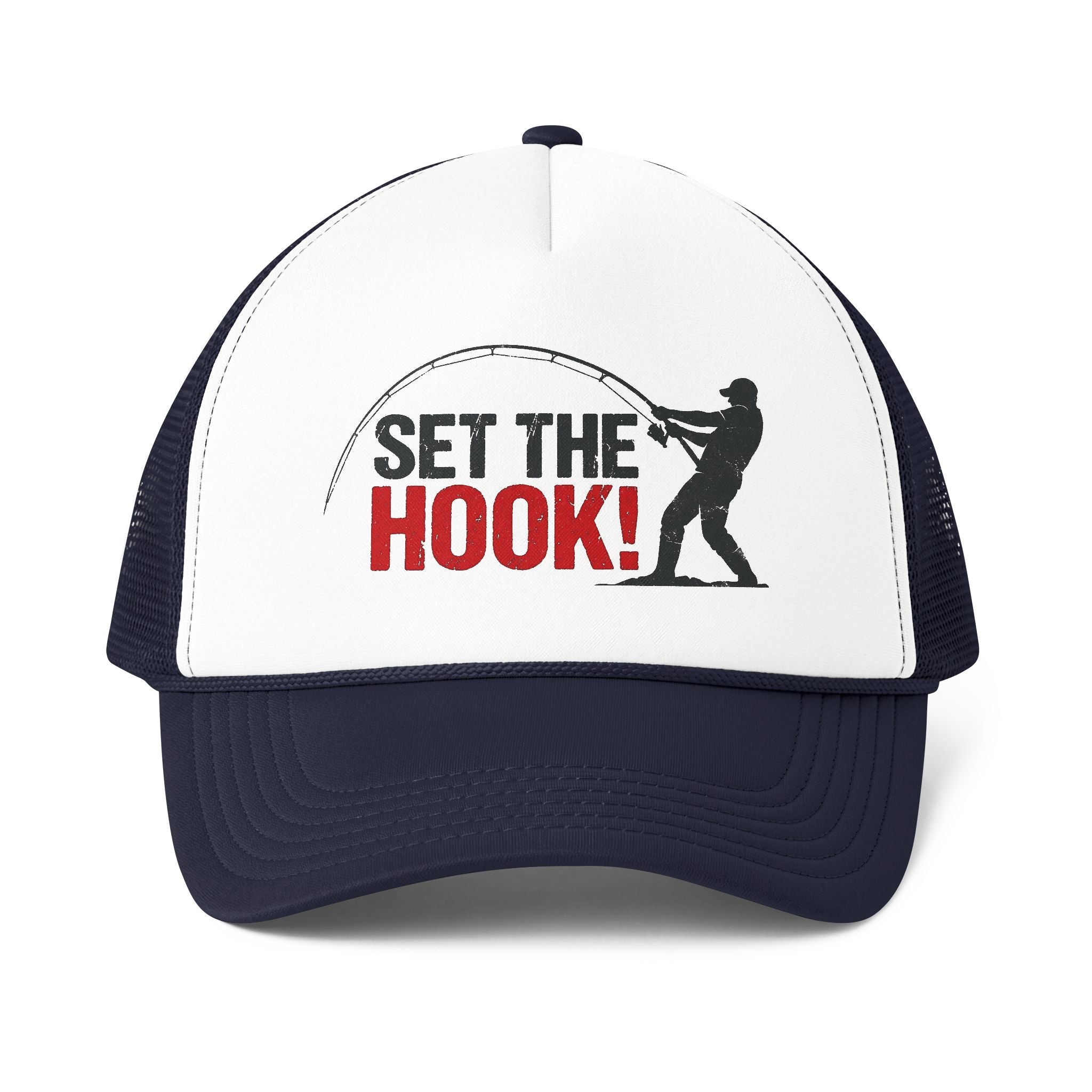Fishing Trucker Cap — "Set The Hook!" Foam Mesh-Back Baseball Hat