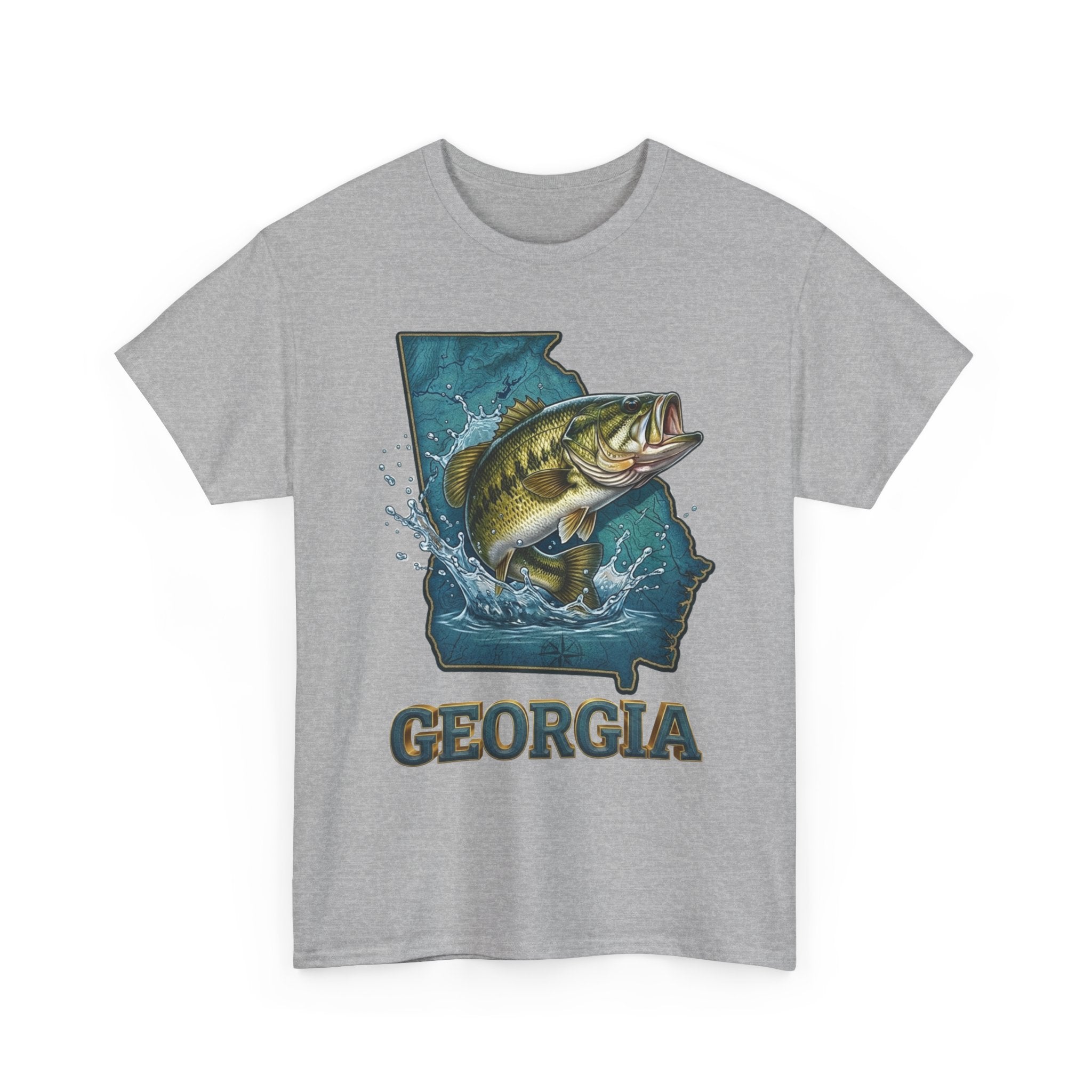 Georgia Bass Fishing T-Shirt – State Map Largemouth Bass Graphic Tee