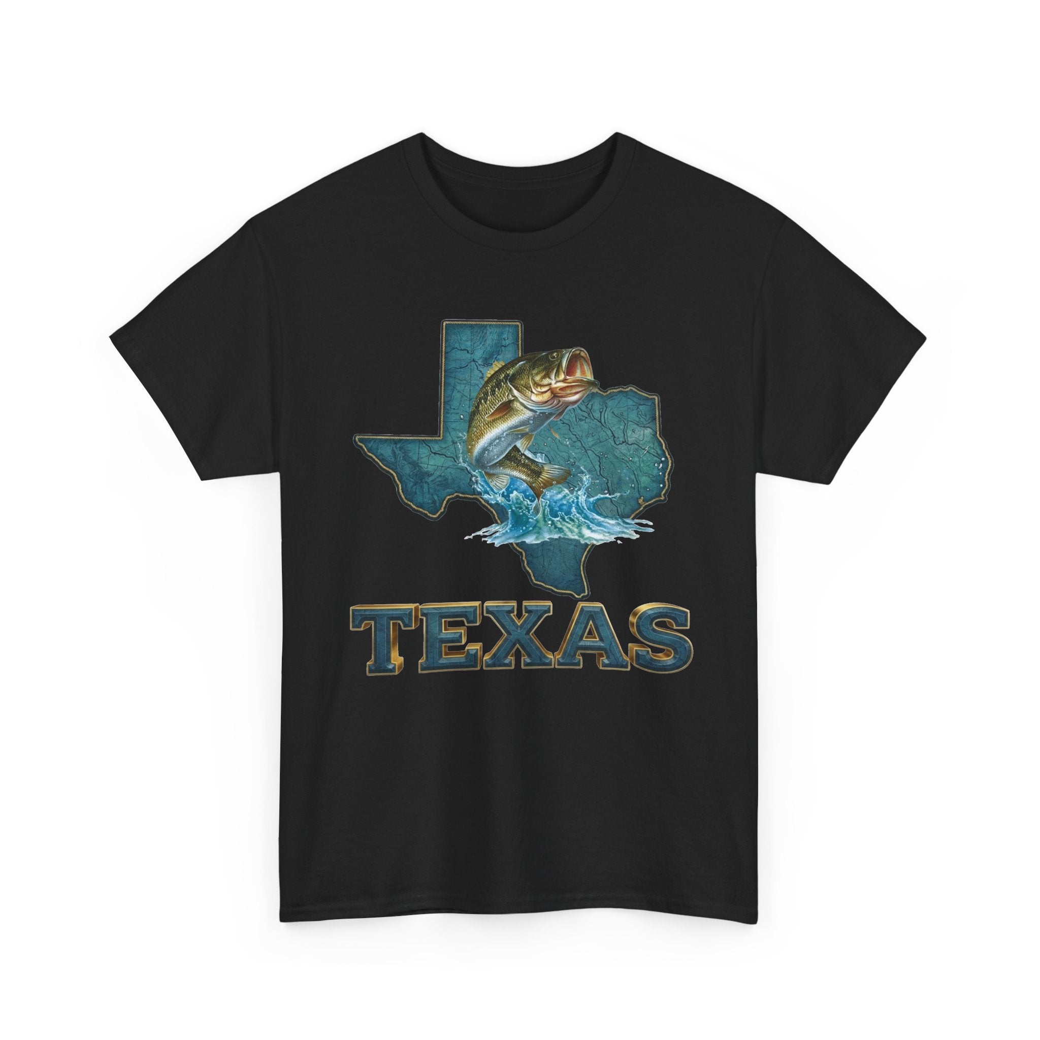 Texas Fishing T‑Shirt — Bass State Outline Graphic Tee