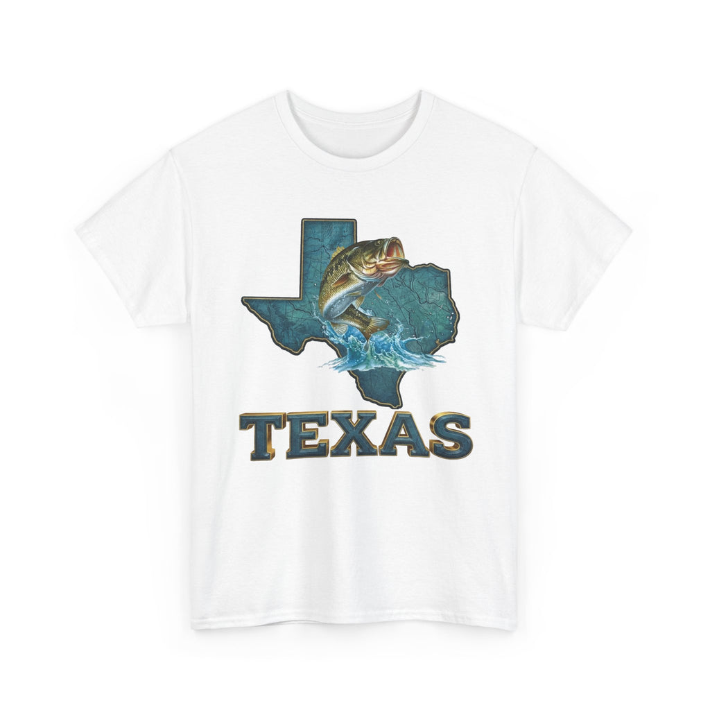 Texas Fishing T‑Shirt — Bass State Outline Graphic Tee
