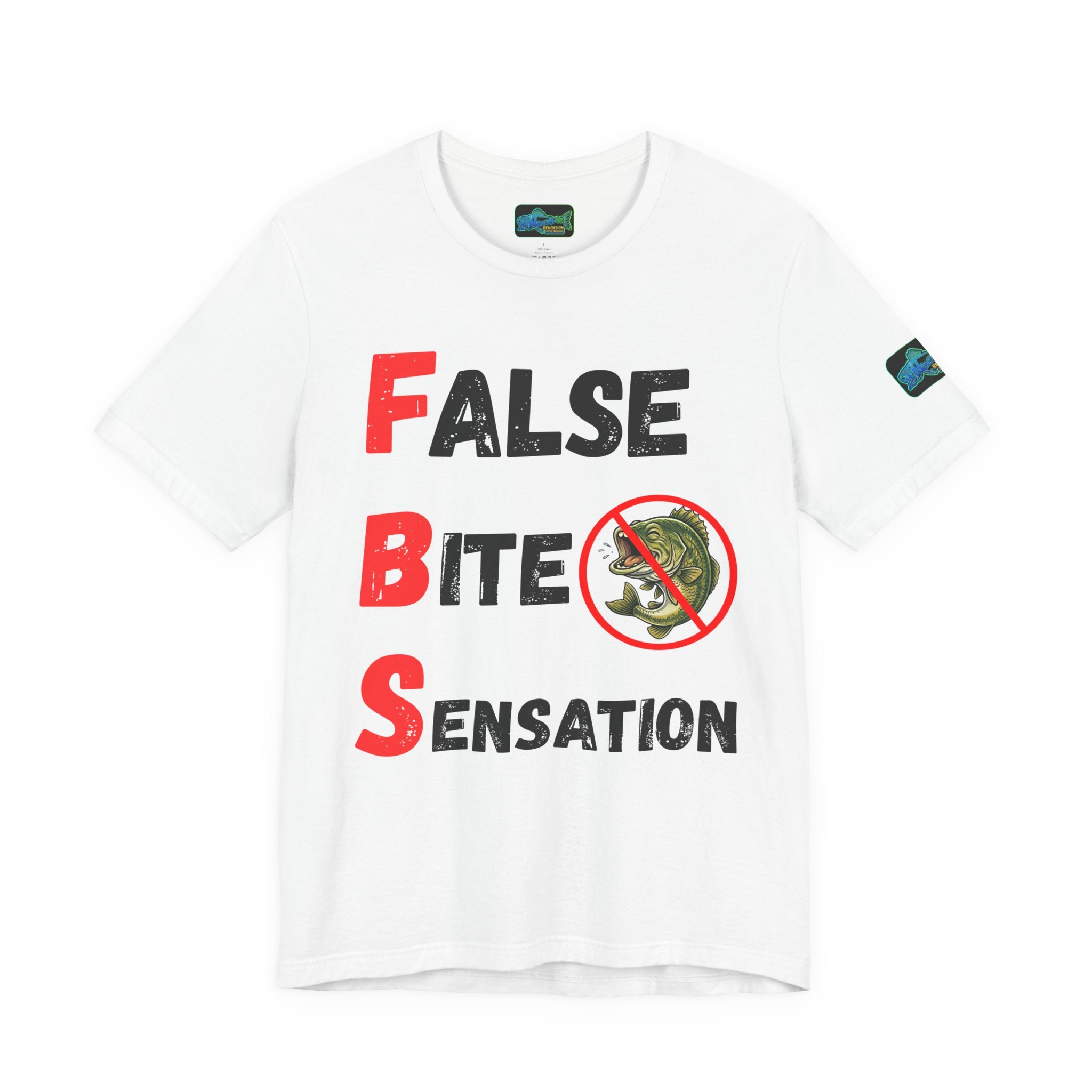 T-Shirt — "False Bite Sensation" Fishing Humor Tee (Anti-Bass Design)