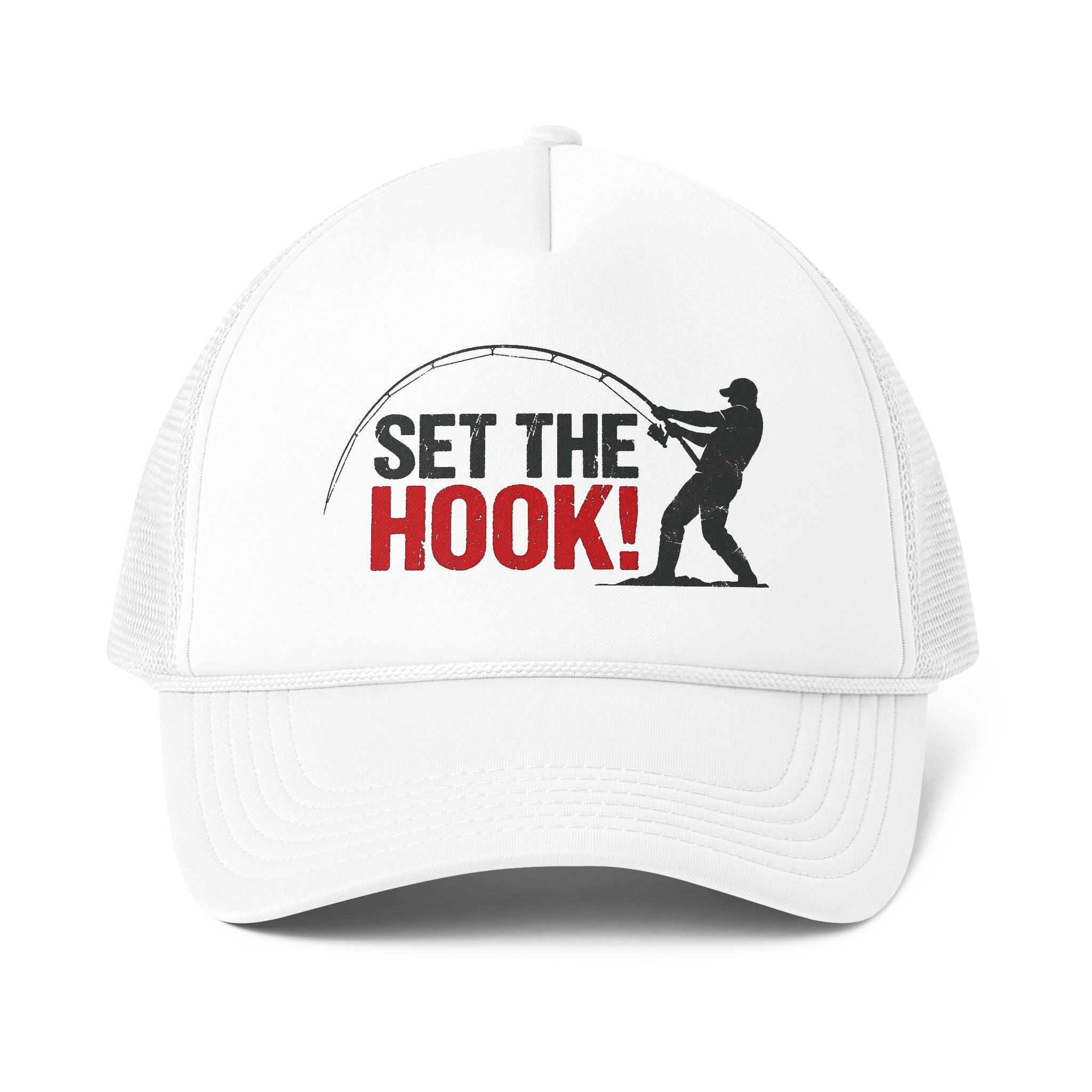 Fishing Trucker Cap — "Set The Hook!" Foam Mesh-Back Baseball Hat