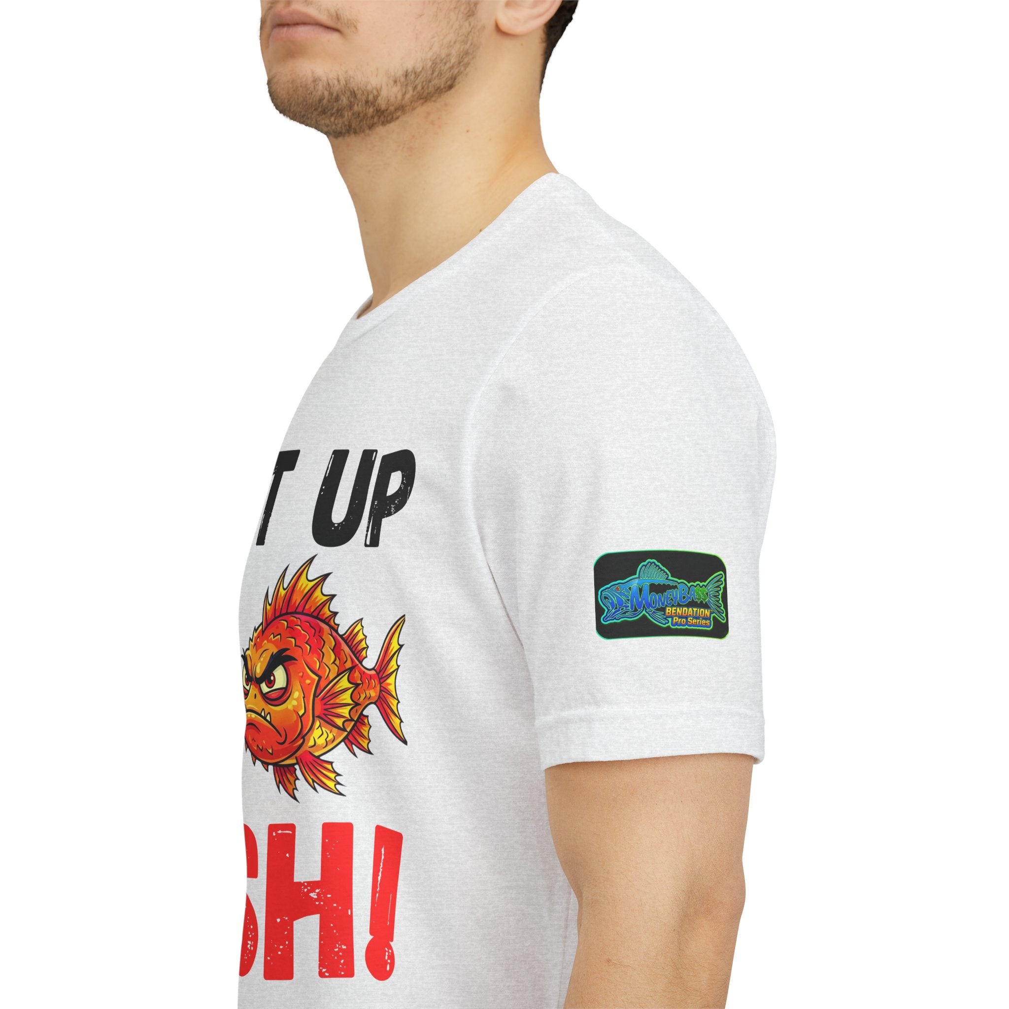 Shut Up and Fish T-Shirt — Funny Fishing Tee with Angry Fish Graphic