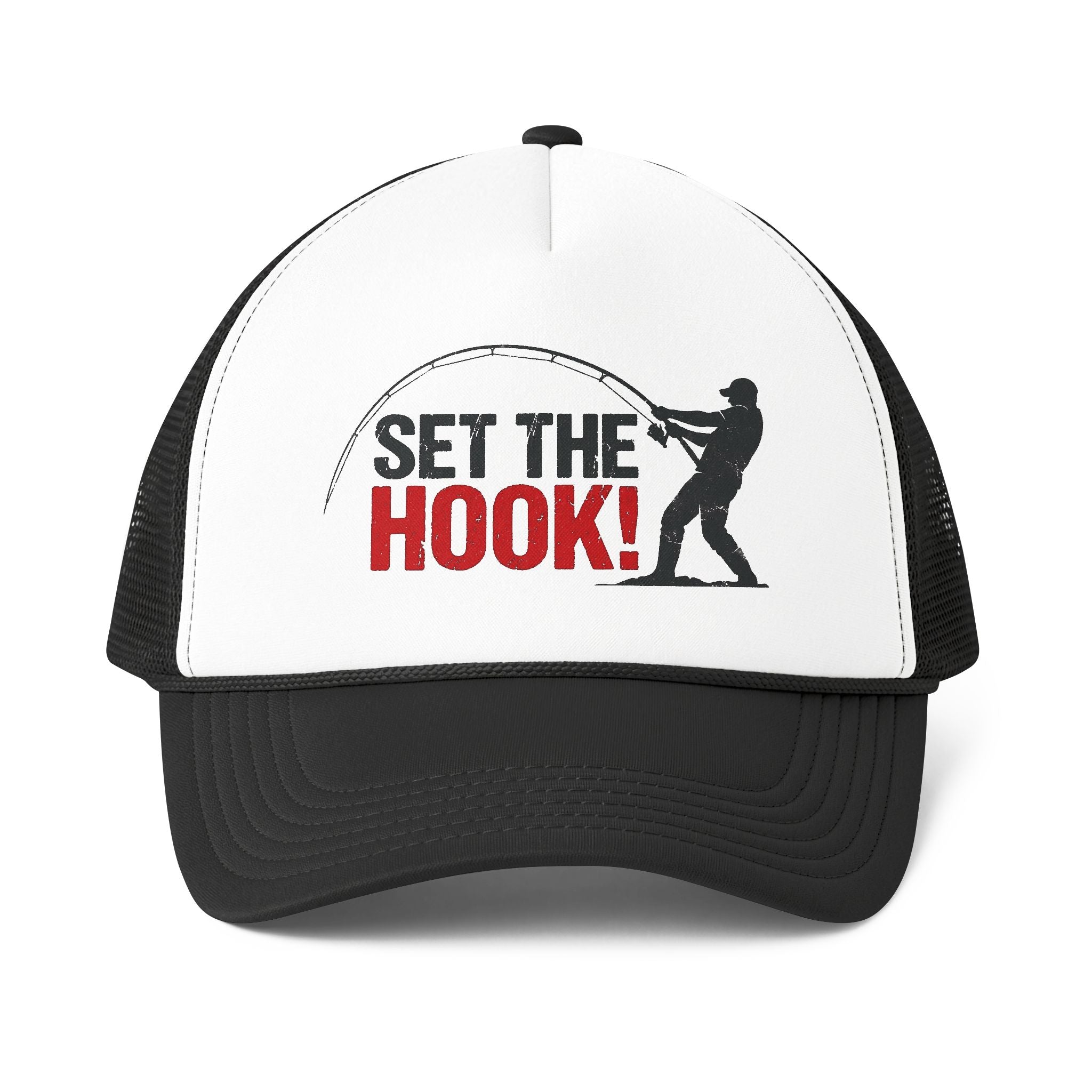 Fishing Trucker Cap — "Set The Hook!" Foam Mesh-Back Baseball Hat