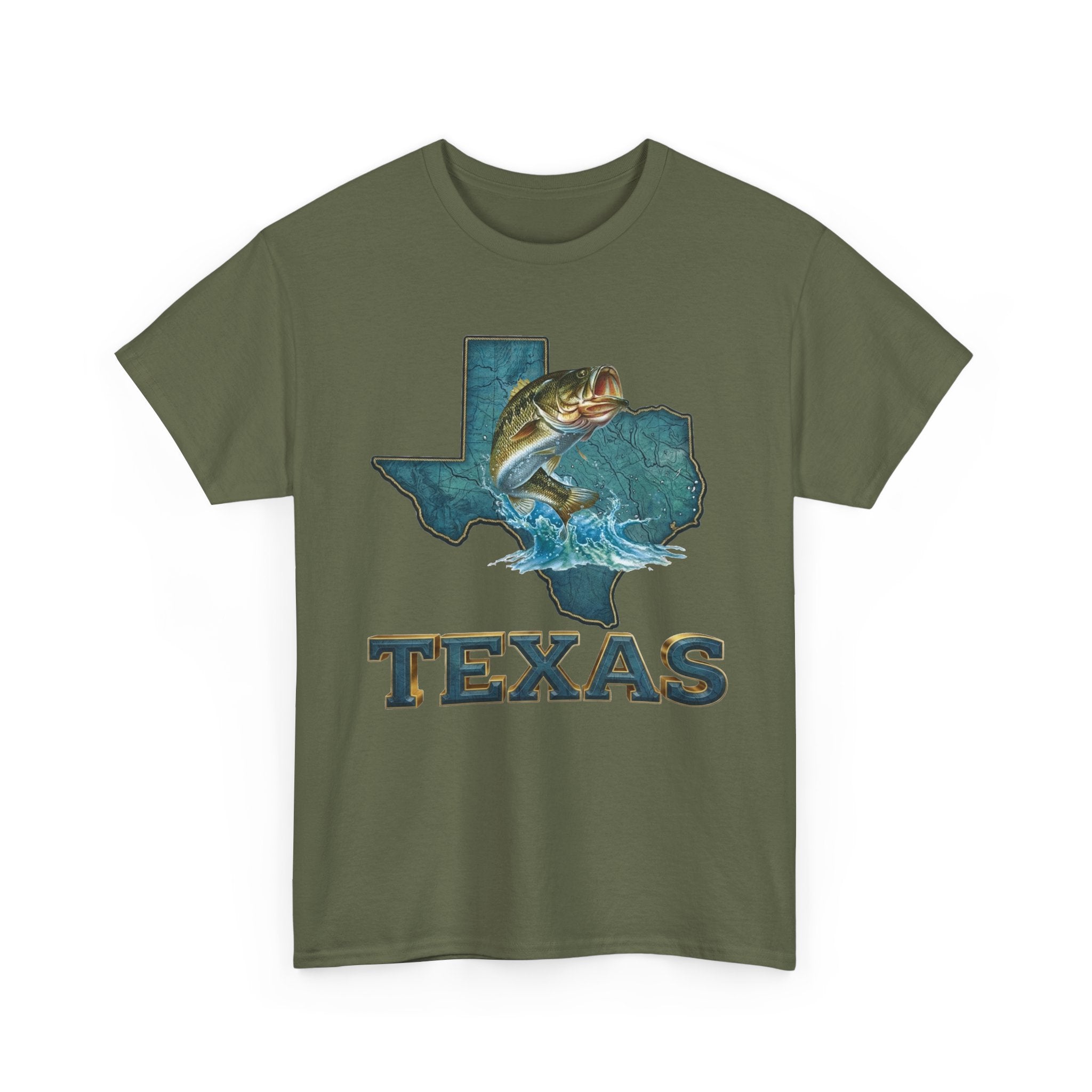 Texas Fishing T‑Shirt — Bass State Outline Graphic Tee