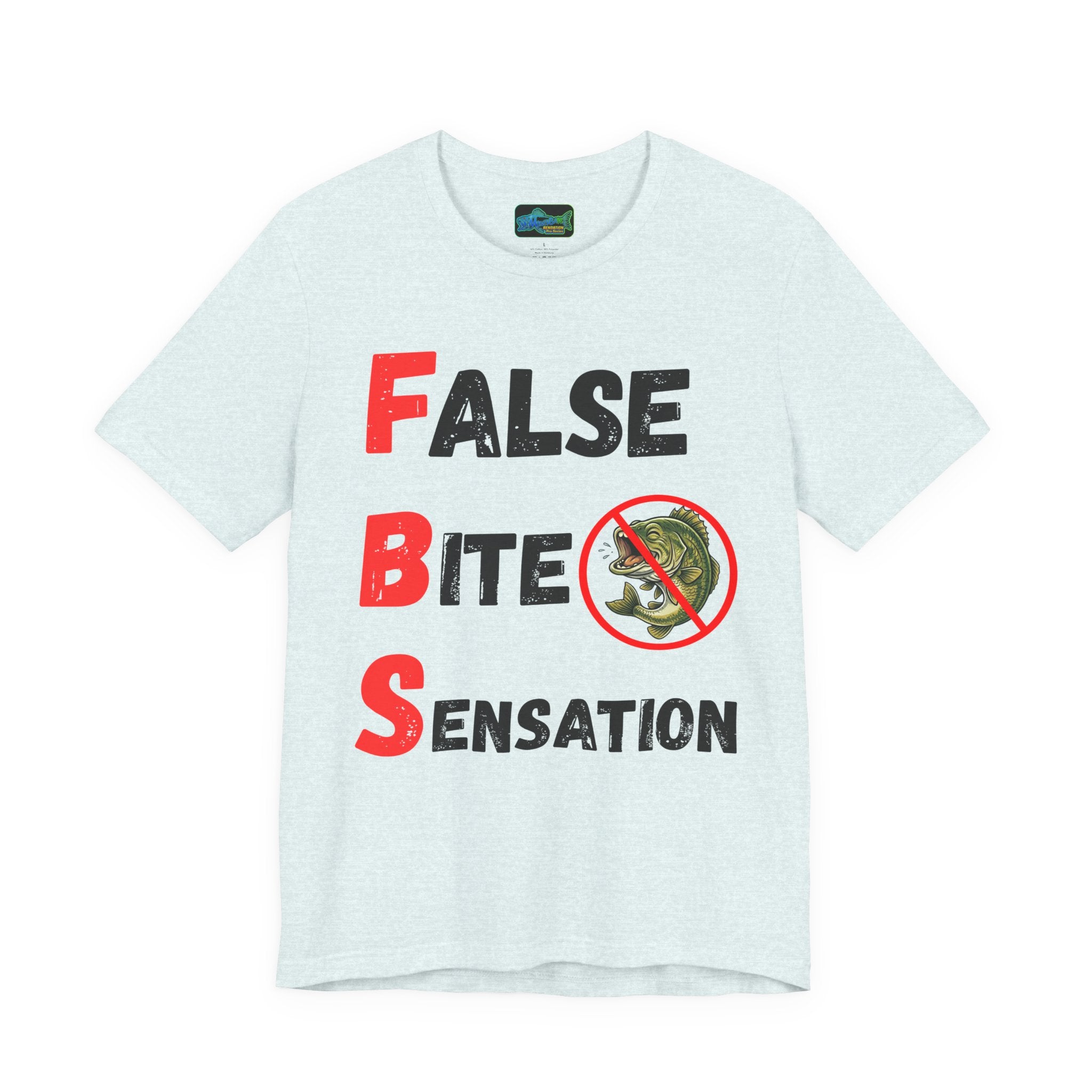 T-Shirt — "False Bite Sensation" Fishing Humor Tee (Anti-Bass Design)