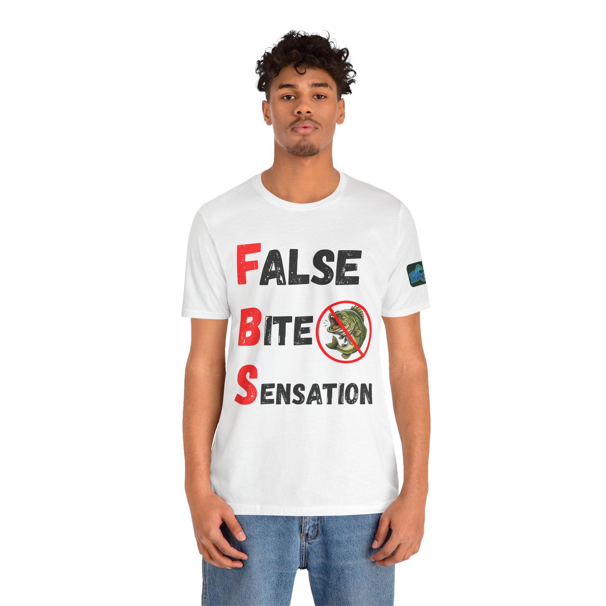 T-Shirt — "False Bite Sensation" Fishing Humor Tee (Anti-Bass Design)